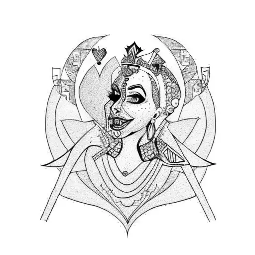Queen of Hearts tattoo design idea