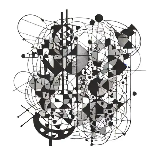 Abstract interpretation of mobile sculptures by Alex Calder tattoo design idea