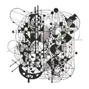 Abstract interpretation of mobile sculptures by Alex Calder tattoo design idea