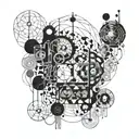 Abstract interpretation of mobile sculptures by Alex Calder tattoo design idea