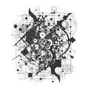 Abstract interpretation of mobile sculptures by Alex Calder tattoo design idea