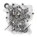 Abstract interpretation of mobile sculptures by Alex Calder tattoo design idea