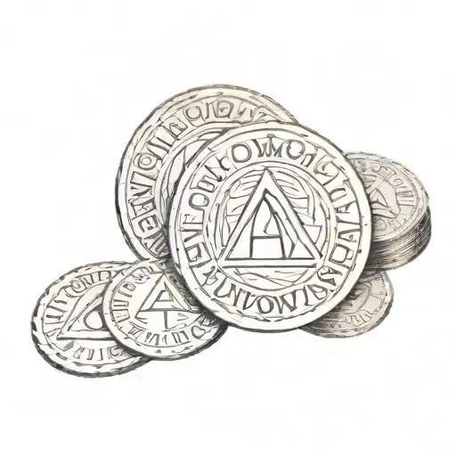 Alcoholics Anonymous coin tattoo tattoo design idea
