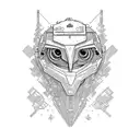 tall robot impossible nature tattoo design idea