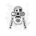 tall robot impossible nature tattoo design idea