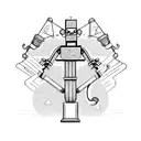 tall robot impossible nature tattoo design idea