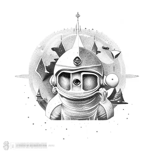 Little prince saint-exupery rock style tattoo design idea