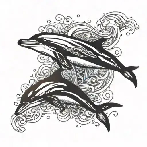 dolphin leaping tattoo design idea