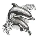 dolphin leaping tattoo design idea