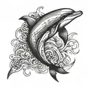 dolphin leaping tattoo design idea