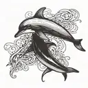dolphin leaping tattoo design idea