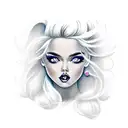 pinup girl blonde hair brown eyes tattoo design idea