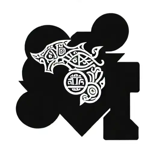 Create a tattoo design that symbolizes the client's love for Polynesian culture through a fusion of tribal patterns and iconic landmarks from the Pacific islands tattoo design idea