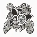 Create a tattoo design that symbolizes the client's love for Polynesian culture through a fusion of tribal patterns and iconic landmarks from the Pacific islands tattoo design idea
