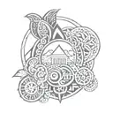 Create a tattoo design that symbolizes the client's love for Polynesian culture through a fusion of tribal patterns and iconic landmarks from the Pacific islands tattoo design idea