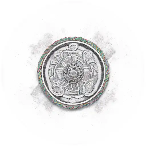 Viking Symboly connected with Viking Rosette in backroung tattoo design idea