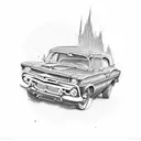 old car tattoo design idea