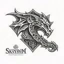 skyrim logo tattoo design idea