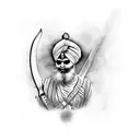 Sikh warrior spooky tattoo design idea