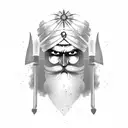 Sikh warrior spooky tattoo design idea
