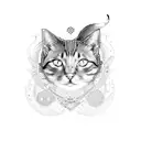 cat, gemini zodiac sign, programing tattoo design idea