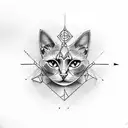 cat, gemini zodiac sign, binary code tattoo design idea