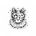 cat, gemini zodiac sign, binary code tattoo design idea