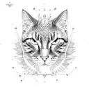 cat, gemini zodiac sign, binary code tattoo design idea