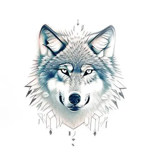wolf howling tattoo design idea
