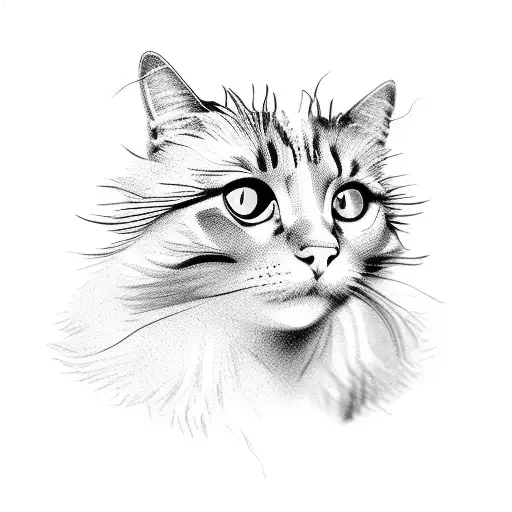 personified Schrodinger's cat  tattoo design idea