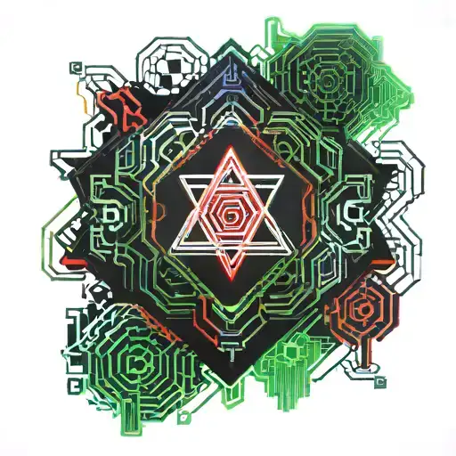 hacker,red,green,black tattoo design idea