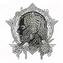 people,computer, robot   tattoo design idea