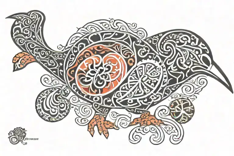 maori design kiwi bird tattoo design idea