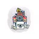 camera postman letter tattoo design idea
