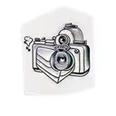 camera postman letter tattoo design idea