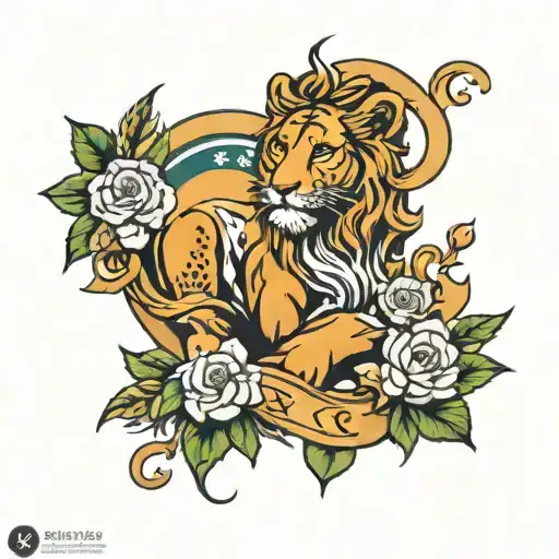 Leo with Virgo zodiac sign tattoo design idea