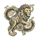 Leo with Virgo zodiac sign tattoo design idea