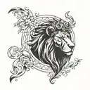 Leo with Virgo zodiac sign tattoo design idea