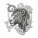 Leo with Virgo zodiac sign tattoo design idea