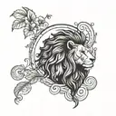 Leo with Virgo zodiac sign tattoo design idea