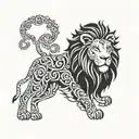 Leo with Virgo zodiac sign tattoo design idea