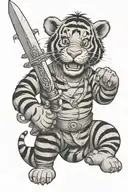 Tigger with a sword tattoo design idea