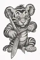 Tigger with a sword tattoo design idea