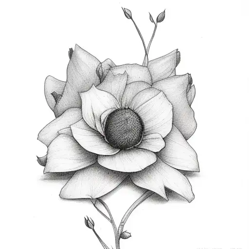 flower with name ( Makenna Jade) and date ( 11~21~23) tattoo design idea
