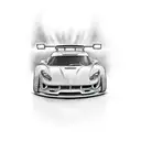 car drifting tattoo design idea