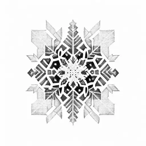 snow flake made of binary code tattoo design idea