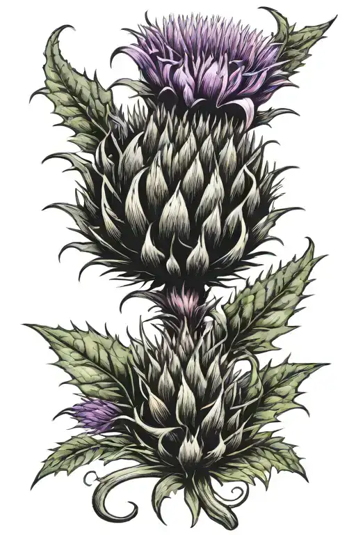 thistle celtic knot design incorporating tattoo design idea