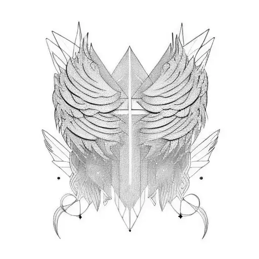 cyber sygilism wings  tattoo design idea