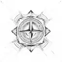 Valknut compass aviation tattoo design idea