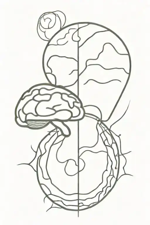 brain vs heart  tattoo design idea